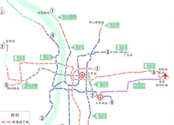 长沙地铁1号线北沿线站点 规划图 开通时间